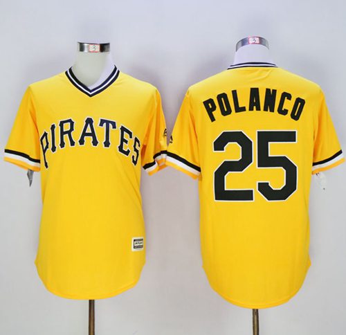 Pirates #25 Gregory Polanco Gold New Cool Base Stitched MLB Jersey - Click Image to Close